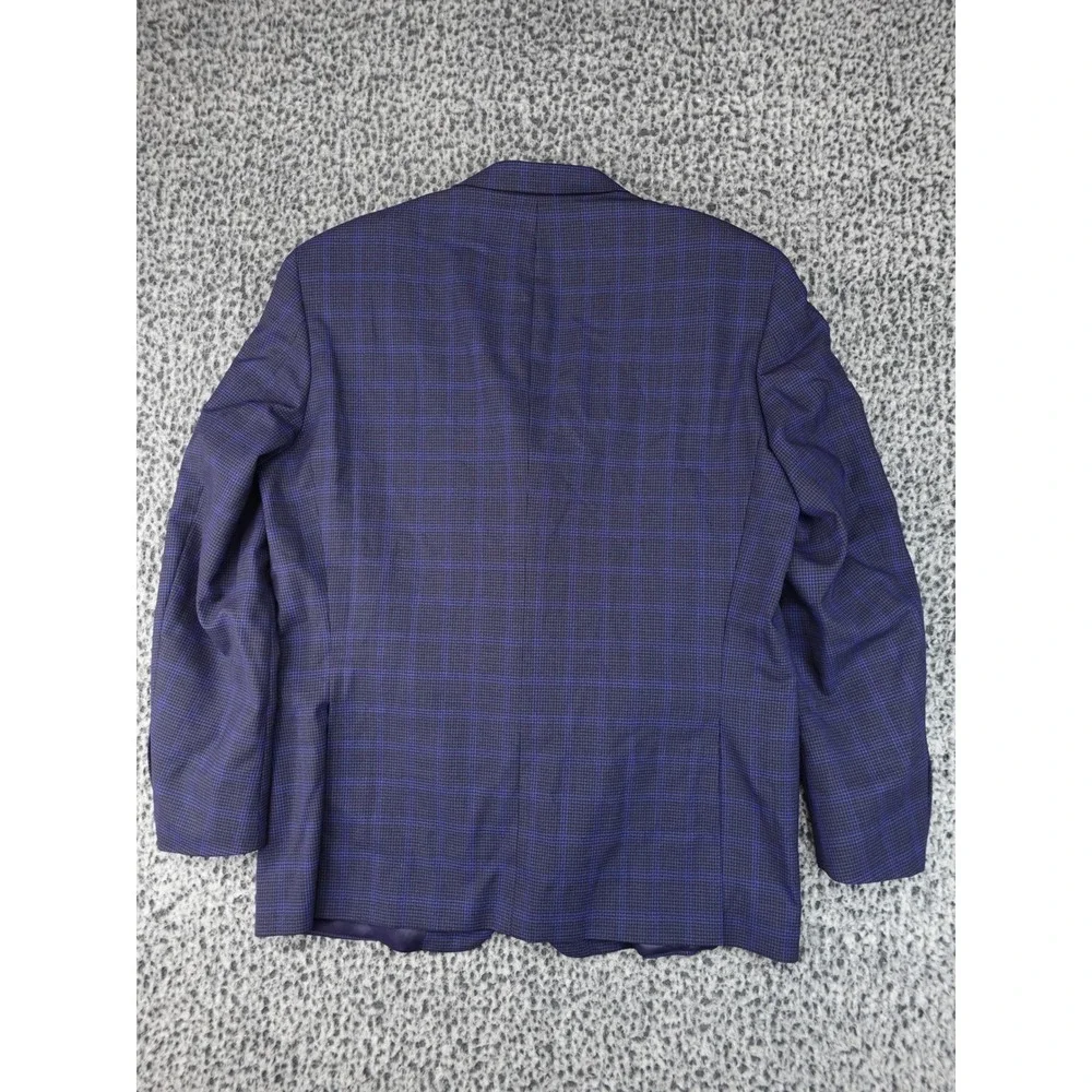 Peter Millar Sport Coat Mens 46R Navy Blue Purple Check Blazer Excellent Canada